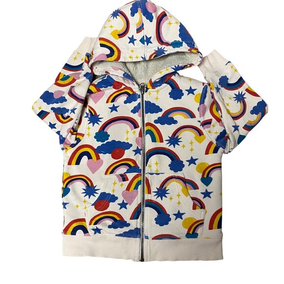 Hanna Andersson Girls‎ Sherpa Lined Zipper Hoodie Geometric Size 5 - Picture 1 of 4